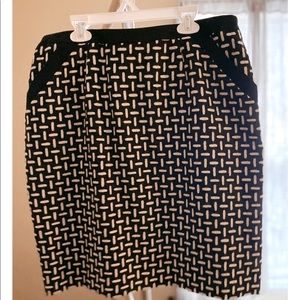 Talbots Checker Blk/Wht Wool blend Skirt